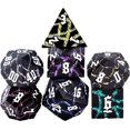 thumbnail image 1 of Maywin Dice Set D&D Dungeons And Dragons Juego de dados de metal con caja de dados poliédricos con brillo agrietado para juegos de rol (negro mate, 7 colores), 1 of 5