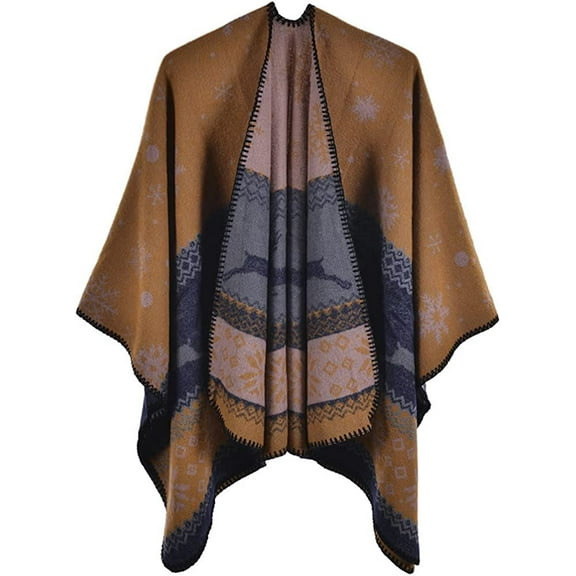 PIKADINGNIS Women Shawls Wrap Blanket Sweater Long Cardigan Poncho Thickened Warm Coat Winter Scarf for Outing and Party