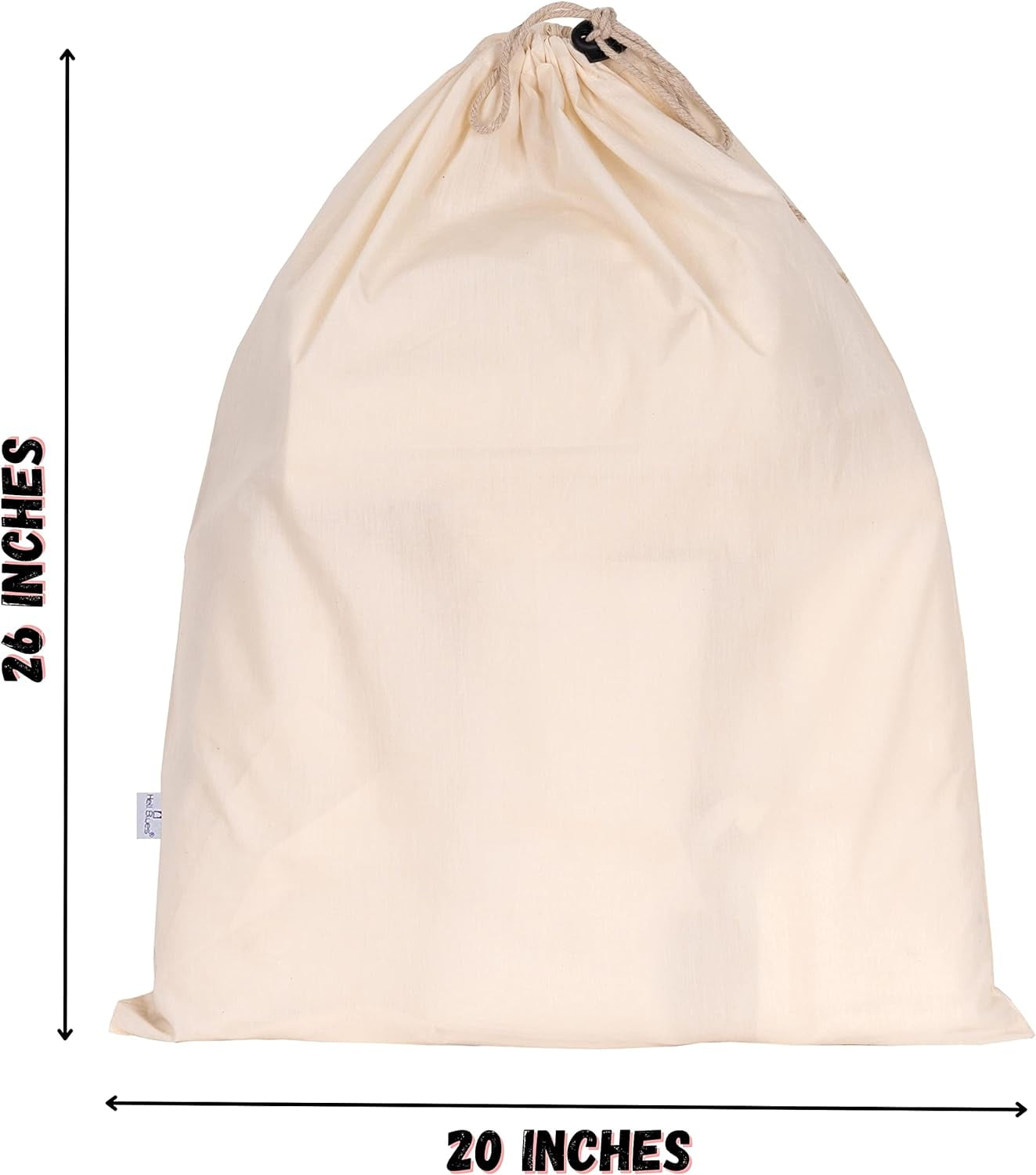 4-Pack Drawstring Dust Covers Large 100% Cotton Cloth Storage Pouch 26" x 20" String Bag for Handbags Laundry Purses Shoes