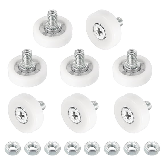 Ruedas de reemplazo para poleas de cajón de nylon Uxcell, guías deslizantes de rodillos de posicionamiento de cajón de 22 mm, 8