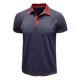 thumbnail image 4 of pstuiky Mangas cortas para hombre, Blusa de manga corta con cuello vuelto, transpirable, con botones y color liso para hombre ropa de hombre l, 4 of 7