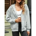thumbnail image 5 of Sociala Long Sleeve Hooded Sweatshirts Pockets Jacket Coat for Womens Full Zip Up Hoodie, 5 of 6