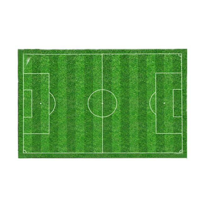 Feltree Football Field Grass Pattern Rug, Indoor/Outdoor Non-Slip Floor Mat for Living Room/Patio, Durable Polyester Decor Carpet