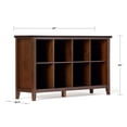 thumbnail image 6 of Simpli Home Artisan 57 inch Wide Solid Wood Transitional 8 Cube Storage Sofa Table in Russet Brown, 6 of 6