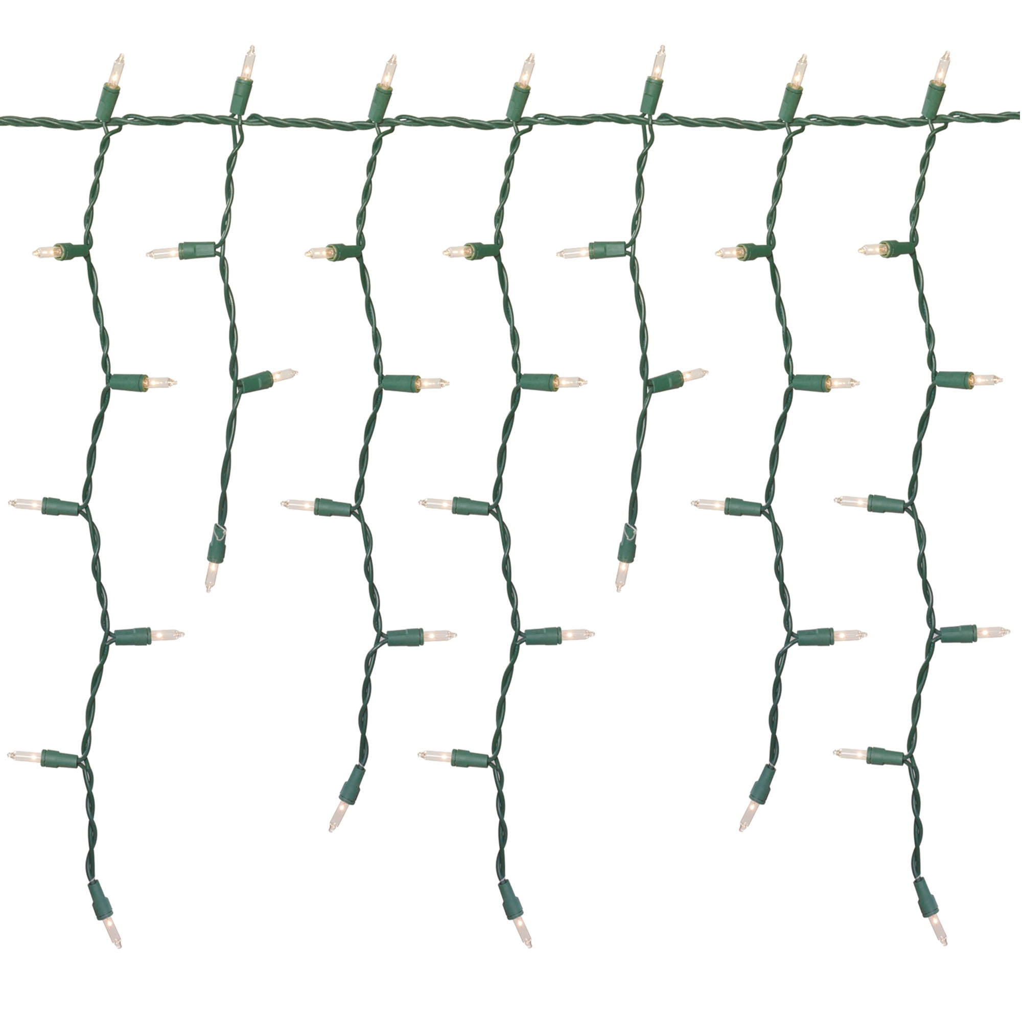 Holiday Time 300-Count Clear Icicle Lights, with Green Wire, 19 Feet