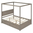 thumbnail image 5 of Yesfashion Wooden Canopy Bed With Headboard Footboard 8 Wood Slat Support Space Saving Heavy Duty Platform Beds (79.5"L x 56.9"W x 71.2"H), 5 of 9