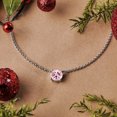 thumbnail image 2 of JeenMata Hermoso Collar con Colgante de Solitario con Piedra Natal de Octubre de Corte Redondo de 1 Quilate, Turmalina Rosa, Chapado en Oro Blanco de 18 Quilates, Mujer, Adulto, 2 of 6