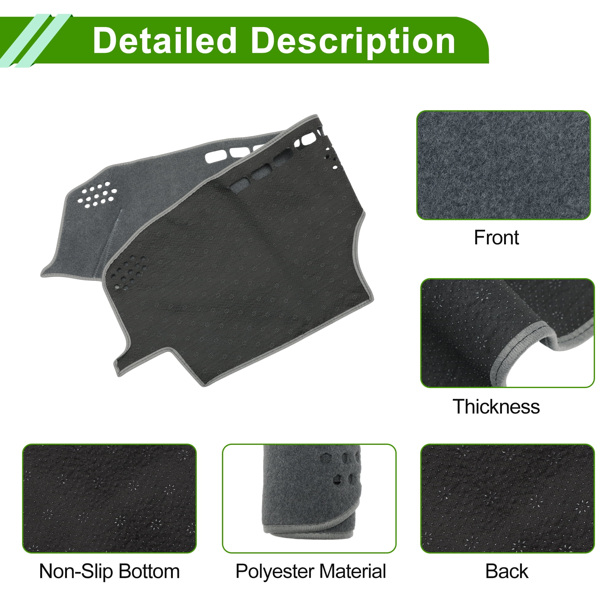 Unique Bargains Dashboard Cover for Lexus ES350 2007-2012 Dash Cover Mat Carpet Center Console Dash Cover Mat Car Interior Anti-Slip Polyester Gray 1 Pc
