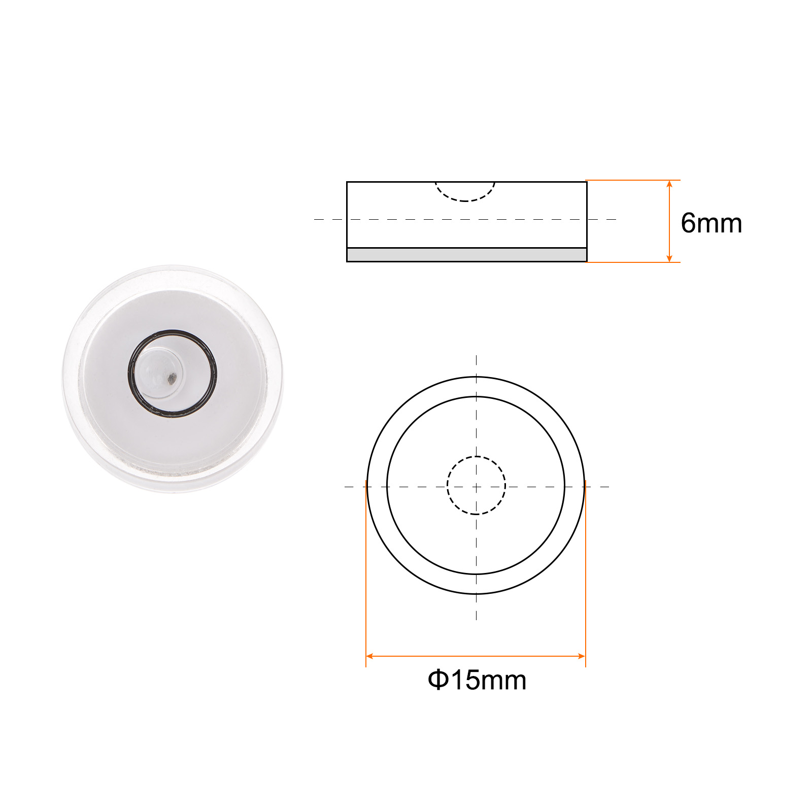 6-Pack Double Sided Adhesive Bubble Levels – Mini Circular Bullseye Spirit Levels For Cameras, Tripods, Drills & More