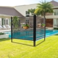 thumbnail image 2 of ToppiJoy 2 Pcs Privacy Screen Panels, Free Standing Outdoor Privacy Fence Screen, Decorative Patio Metal Fence for Backyard Garden Decor or Partitions(Brown+ Black), 2 of 14