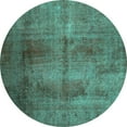 thumbnail image 1 of Ahgly Company Indoor Round Persian Turquoise Blue Traditional Area Rugs, 5' Round, 1 of 4