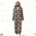 thumbnail image 2 of Odeerbi Christmas Onesie Pajamas for Family Holiday Sleep Jumpsuit Long Sleeve Family Christmas Pajamas Matching Sets Mom Fashion Lattice Print Plush Jumpsuit Sleepwear PJs Set Red, 2 of 7