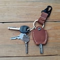 thumbnail image 5 of Small handmade leather keychain; Custom leather key sleeve for broken key, 5 of 7