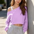 thumbnail image 4 of Mifsaly Girls Cropped Sweatshirts off the Shoulder Long Sleeve Pullover Tops Fall Winter Casual Loose Fit Active Loungewear, 4 of 9