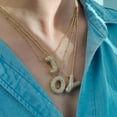 thumbnail image 2 of Bubble Letter Necklace Gold Initial Necklaces for Women - 14K Plated Chunky Necklace Dainty Jewelry for Women A-Z, 2 of 6