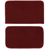 Garland Rug Town Square Solid Chili Pepper Red 2pc Kitchen Accent Rug Set(18"x28"Slice, 18"x28"Mat)