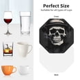 thumbnail image 4 of KLL Drink Coasters Set Octagon of 4,PU Leather Absorbent Coasters Set Decorative Coffee Cup Coasters Housewarming Gift for Home Decor-Magician Hat Skull, 4 of 5
