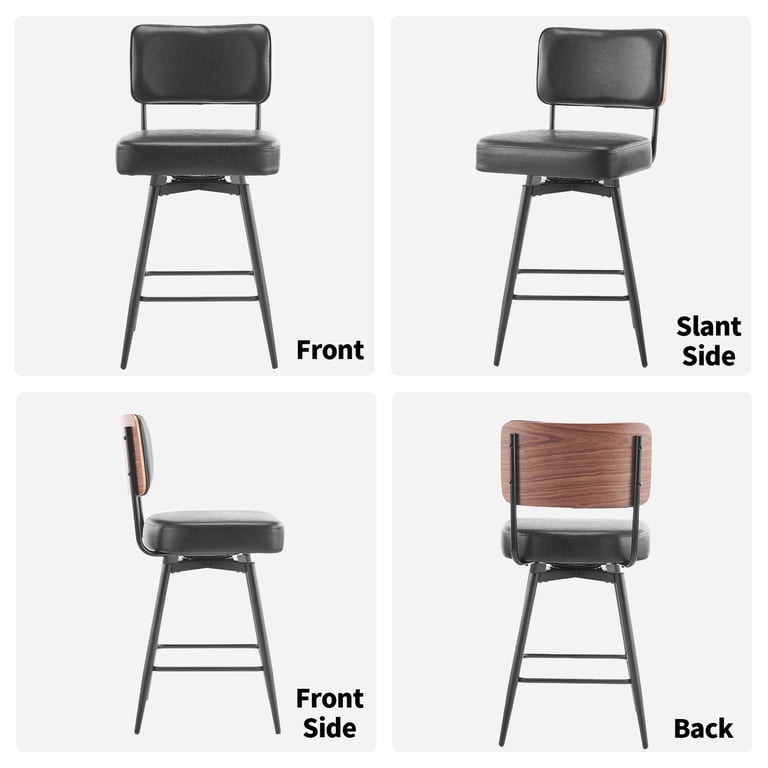 Zimtown Mid-Century Swivel Bar Stools Set Of 2, Brown photo 4