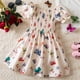 thumbnail image 2 of Odeerbi Niñas Verano Floral Princesa Vestido Plisado Puff Manga Vestidos Ruffled Manga Corta Princesa Vestido, 2 of 9