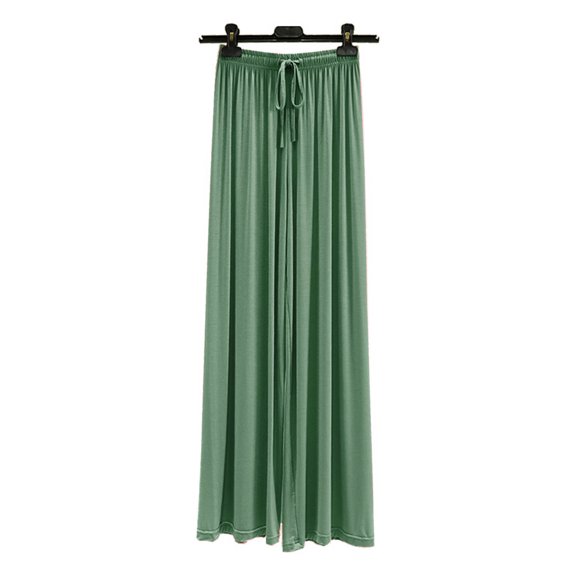 lmcalzta Womens Long Sleep Pants Elastic Waist Loose Soft Stretch Wide Leg Pajama Pants Homewear Modal Trousers