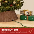 thumbnail image 4 of MCQ 24inch Christmas Tree Collar ,for 4.5-6ft Trees, Woven Hyacinth Rattan 4-Panel Collar ,Cord Access Hole & Easy Lock Design, Brown, 4 of 6