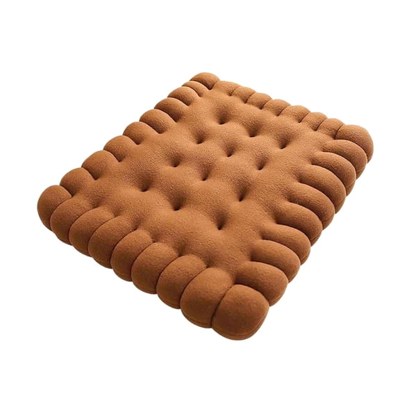 Tkrady Cookie Cushion, Thick Square Seat Cushion, Soft Velvet Tufted Cushion for Indoor/Outdoor Yoga Ottoman Rocking Chair Room Tatami Sofa, Brown 15.7" x 15.7"