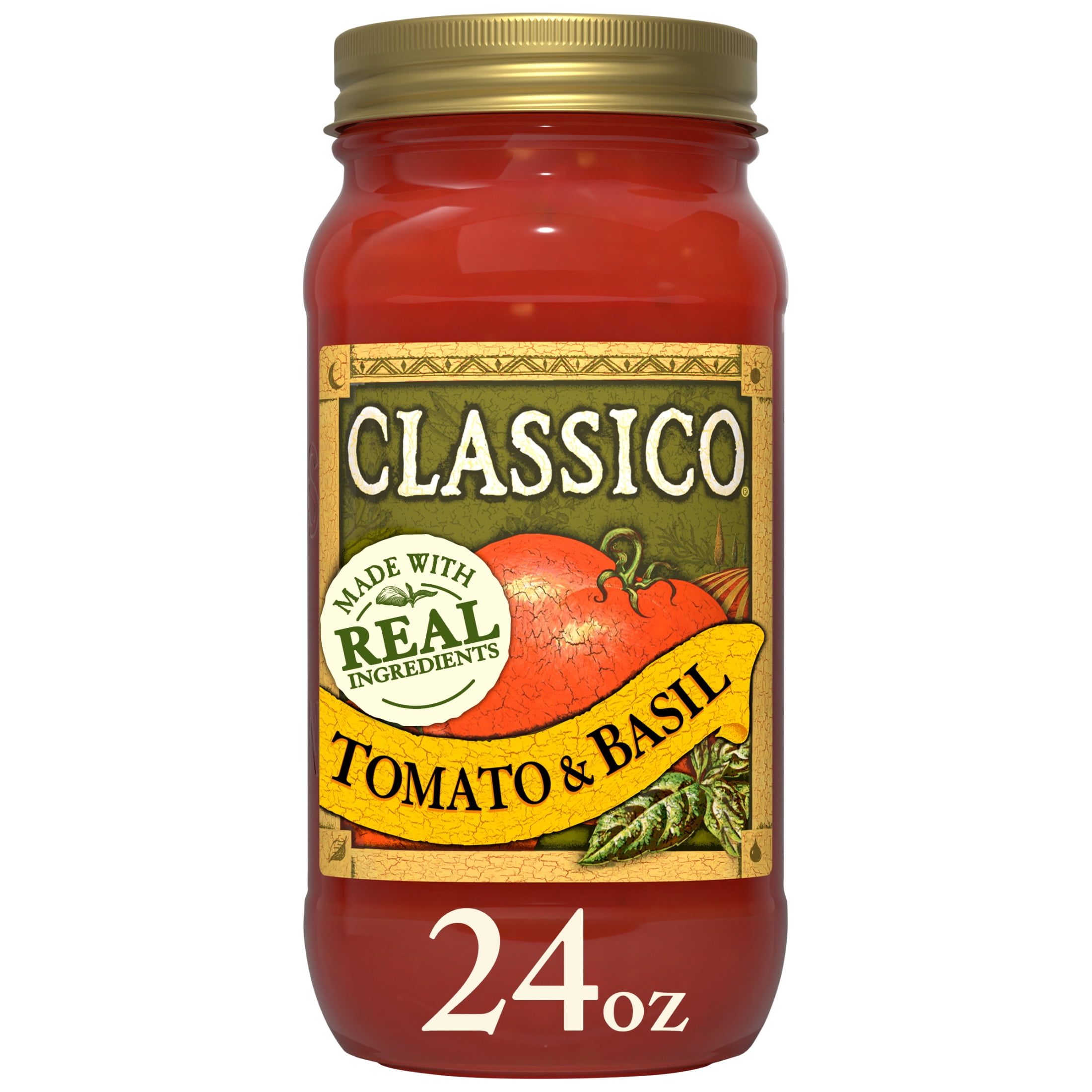 (12 pack) Classico Tomato & Basil Pasta Sauce, 24 oz Jar