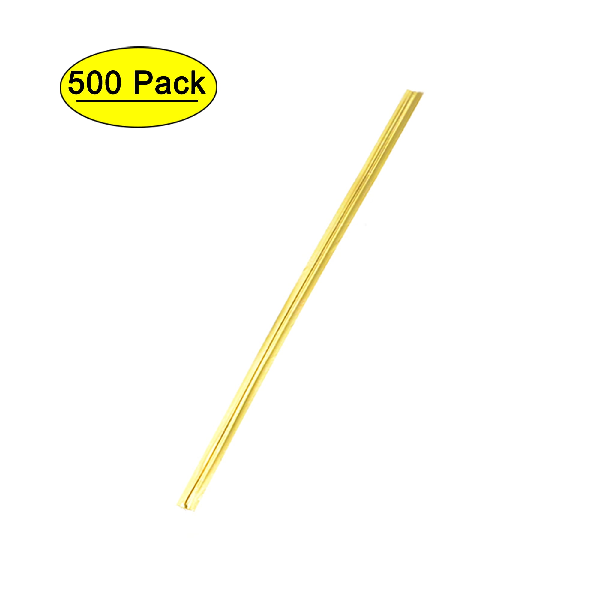 Uxcell Twist Ties 2.4' Plastic Coated Iron Closure Tie for Tying Gift Bags Art Craft Ties Manage Cords Golden 500pcs