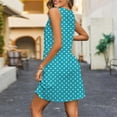 thumbnail image 3 of Generic Women Summer Polka Dot Dress V Neck Sleeveless Loose Fitting Dresses Flowy Comfy Beach Vacation Mini Tank Dress, 3 of 5