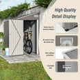 thumbnail image 5 of 4x8 FT Outdoor Storage Shed Side, Metal Garden Shed with Lockable Hinged Door, Lean to Shed with 6 Air Vents, Outside Tool Shed with Sloped Roof, Waterproof Storage Building for Backyard, Patio, 5 of 8