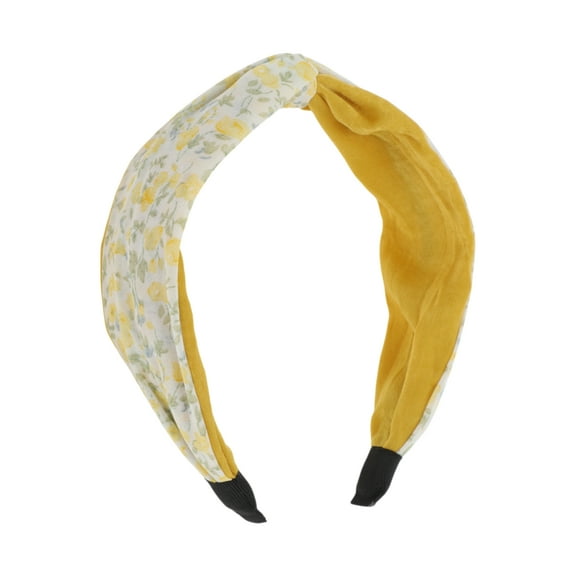 Unique Bargains 1 Pc Elegant Crossed Headbands for Women Yellow