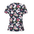 thumbnail image 3 of Goofa Rabbit And Rose Pattern Womens Deep V Neck Low Cut Tops Casual Summer Short Sleeve Ribbed Knit T-Shirts-Medium, 3 of 5