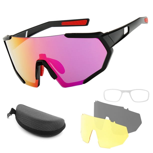 Labymos Cycling Glasses with 2 Interchangeable Lenses UV400 Sports Sunglasses  MTB Road Bike Glasses for Men Women Running Driving Fishing Baseball 