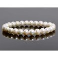 thumbnail image 2 of Bracelet Extensible Unisexe en Perles Rondes de 8 mm avec Pierre Précieuse Perle Blanche Naturelle Authentique 7 Pouces, 2 of 3