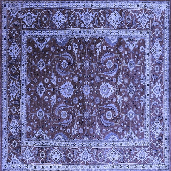 Ahgly Company Indoor Square Oriental Blue Industrial Area Rugs, 6' Square