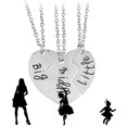 thumbnail image 2 of 3 Piece Set Big Middle Little Sister Silver Tone Heart Anti-Tarnish Necklace Jewelry 384-S, 2 of 4