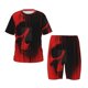 thumbnail image 1 of Fotbe Minimalist Skull Red Pijama Estampada de 2 Piezas para Niños – Ropa de Dormir de Manga Corta Cómoda para Niños y Niñas, Camiseta y Shorts de Algodón-3X-Large, 1 of 6