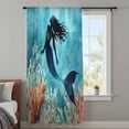 thumbnail image 4 of Ocean Fish Sheer Curtains 108 Inches Extra Long, Coastal Sea Coral Seabed Light Filering Curtains, Privacy Drapes Simi Floor to Veiling Curtain for Living Room Bedroom Large Window Treatment, 4 of 9