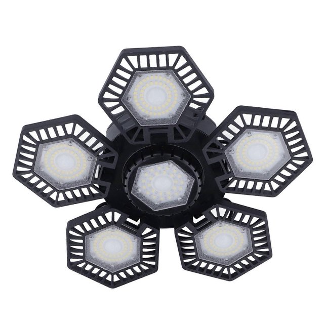 Garage Light LED Ceiling Work Lamp 5 Folding Panel 120W AC 85?277V for Workshop Warehouse
