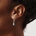 thumbnail image 3 of Auriga Fine Jewelry 925 Sterling Silver Rh-plated Diamond and Blue Topaz Dangle Earrings for Women, 3 of 6