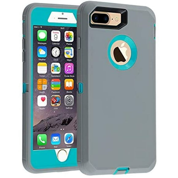 Case for iPhone 7 Plus/8 Plus,Heavy Duty 3 in 1 Built-in Screen Protector Cover Dust-Proof Shockproof Drop-Proof