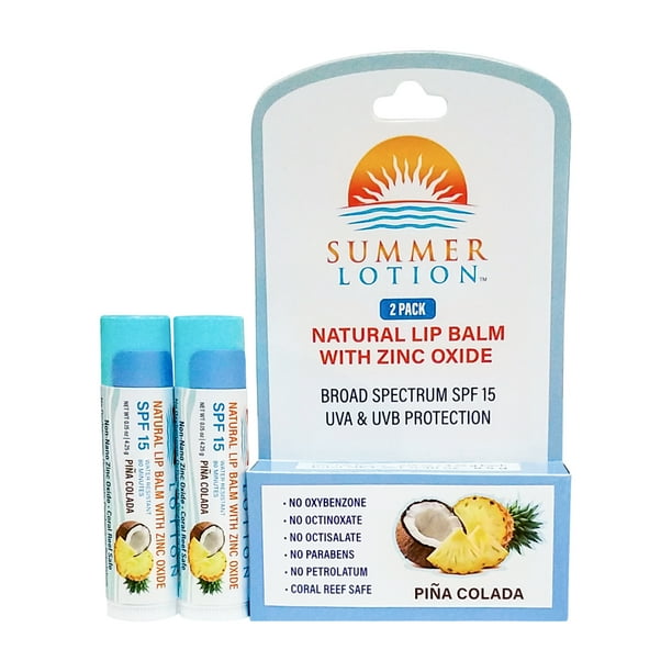 Summer Lotion Natural Lip Balm with Zinc Oxide Sunscreen, SPF 15, 2