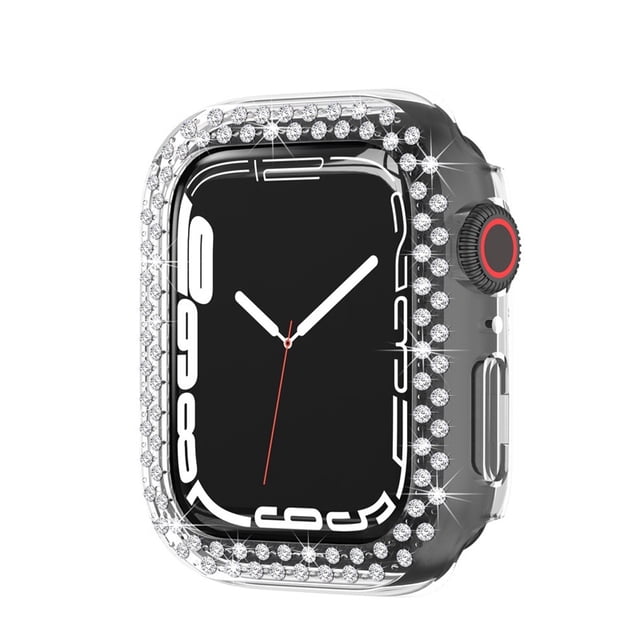 CNAGAIN Funda Doble Diamante Para Apple watch 41mm 45mm 44mm 40mm 42mm 38mm 49mm Accesorios Bling Bumper Protector iWatch series 8 Ultra 3 4 5 6 7 se
