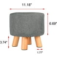thumbnail image 2 of H&B Luxuries Fabric Round Padded Ottoman Foot Rest Stool, Gray ST-OPFS6, 2 of 8