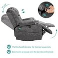 thumbnail image 5 of MEETWARM Massage Swivel Rocker Recliner with Heat and Vibration, Manual Glider Rocking Recliner Chair, 360°Swivel Lounge Reclining Chair with USB Ports/Cup Holder/Remote Control(Plush-Gray), 5 of 7