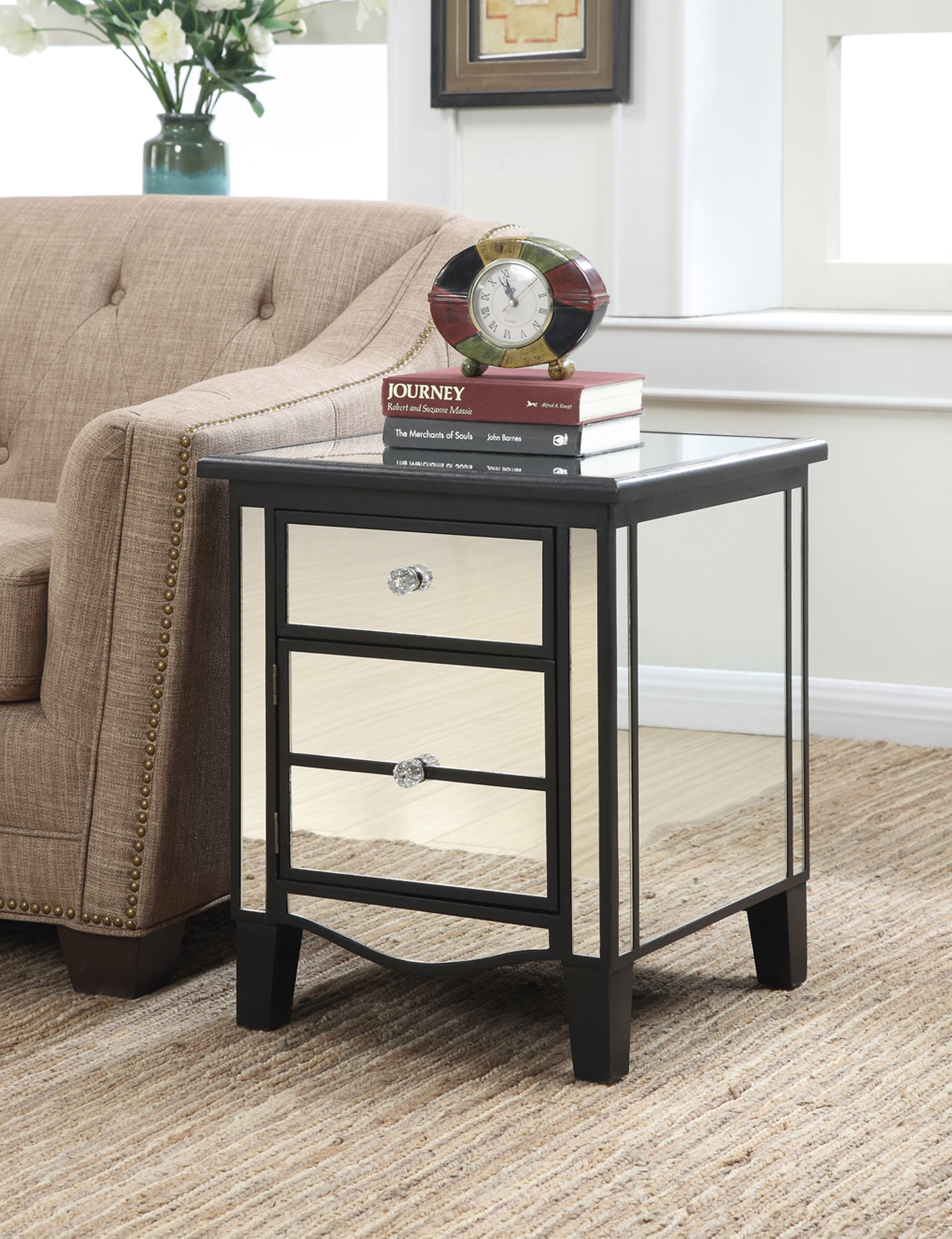 Convenience Concepts Gold Coast Park Lane Mirrored End Table, Multiple Colors