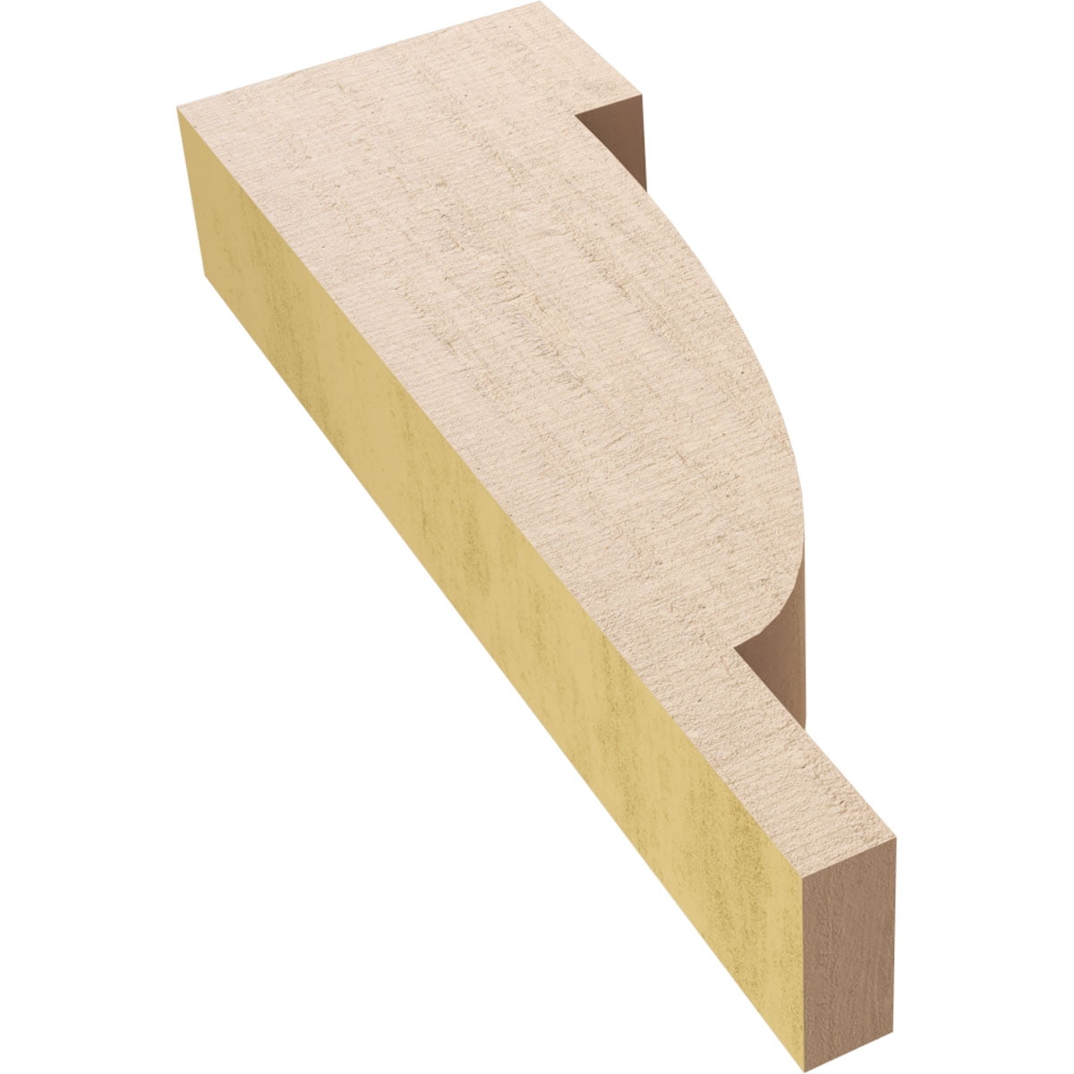 2"W x 4"D x 12"H Thin Alpine Rough Cedar Woodgrain TimberThane Corbel, Primed Tan