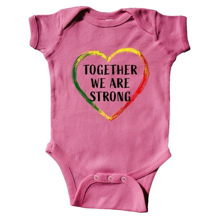 

Inktastic Together We are Strong Red Yellow Green Heart Gift Baby Boy or Baby Girl Bodysuit