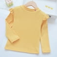 thumbnail image 2 of Zshosam Teens Tops Tees Girls Infant/Toddler Girl Long Sleeve Shirt - Basic Baby Tees, Blouses, Tops - Print & Ruffled Tshirts Size 2T 3T,(Yellow 2-3 Years), 2 of 4