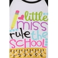 thumbnail image 3 of Toddler Girls Ruffle Sleeve Raglan School Casual Cotton Raglan Top T-Shirt Tee White 2T XS (P200904P), 3 of 4